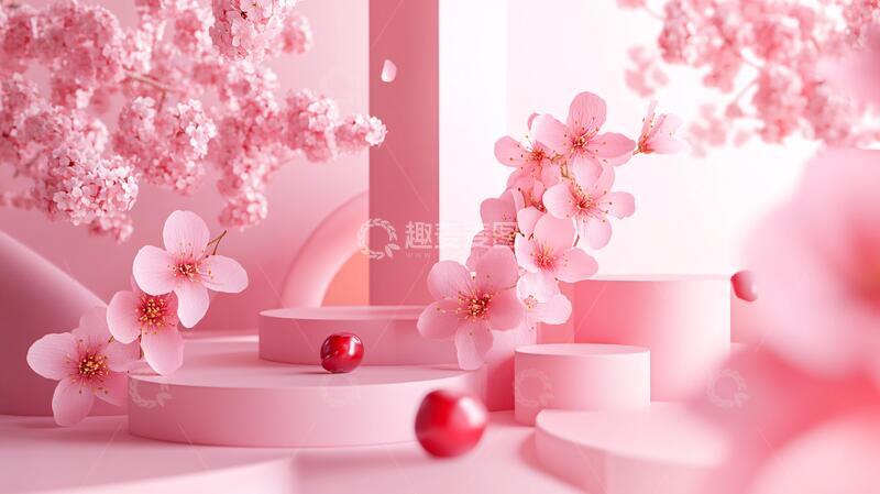 高清大图下载【趣麦麦图】樱花美陈桃花装饰设计