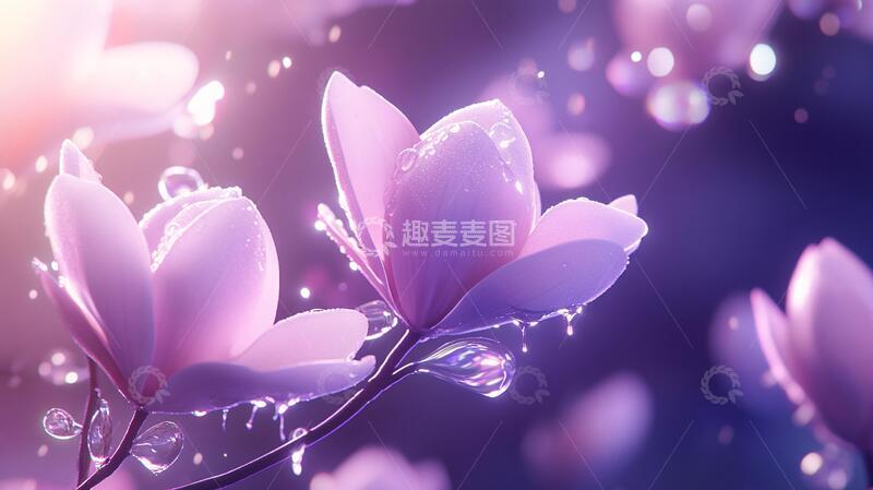 高清大图下载【趣麦麦图】光影花卉粉紫色花1