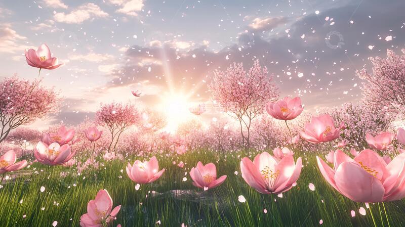 高清大图下载【趣麦麦图】唯美梦幻花田场景82