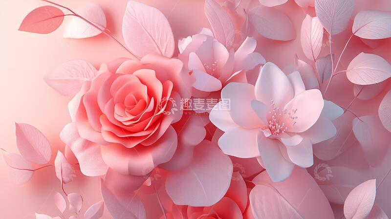 高清大图下载【趣麦麦图】立体花壁纸花卉立体壁纸