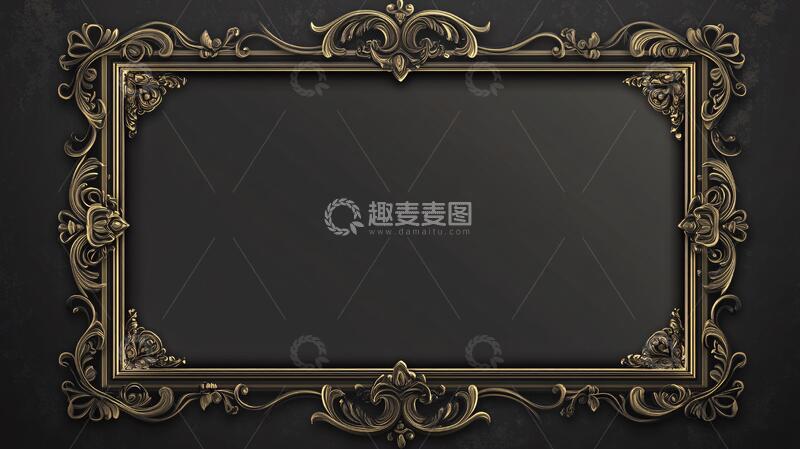 高清大图下载【趣麦麦图】黑金背板金色金属边框