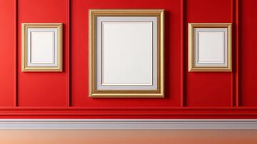 画框渲染画框画廊墙面