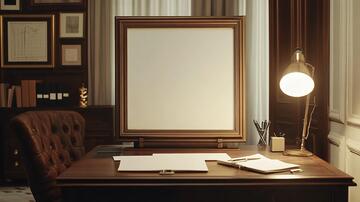 书房画框书房书桌欧式