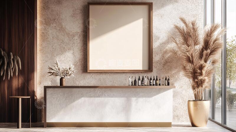 高清大图下载【趣麦麦图】橙色迎宾区橙色海报橱柜