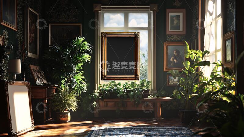 高清大图下载【趣麦麦图】绿植门窗壁纸