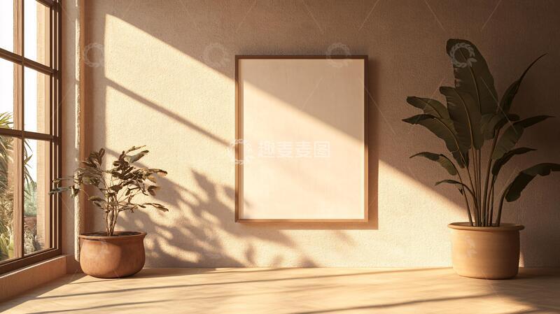 高清大图下载【趣麦麦图】植物与窗影场景植物光影