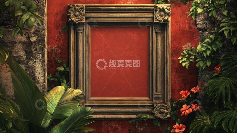 高清大图下载【趣麦麦图】花园油画边框