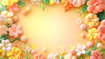 立体简约花立体花卉背景