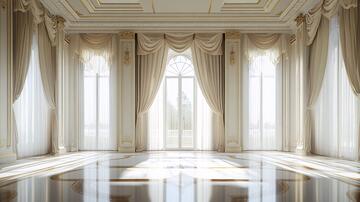 法式大厅窗帘场景大厅