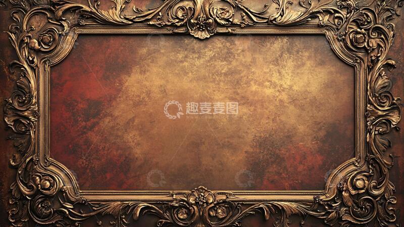 高清大图下载【趣麦麦图】金色牌匾背景1