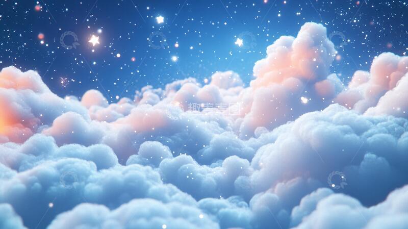 高清大图下载【趣麦麦图】-云朵动画云朵梦幻渲染