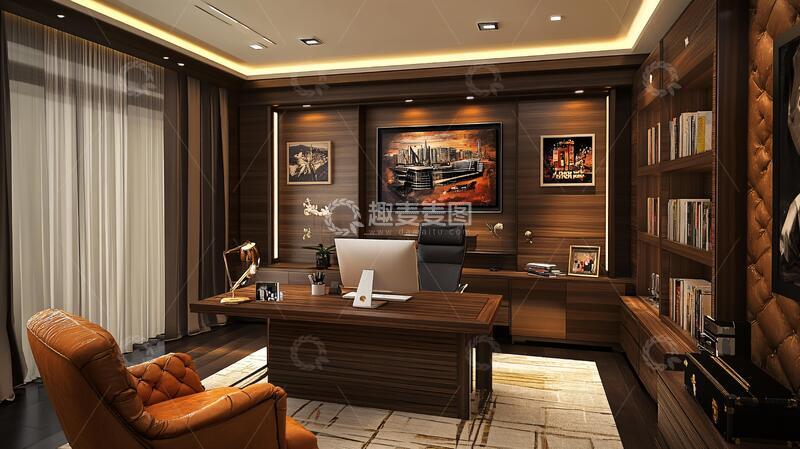 高清大图下载【趣麦麦图】总经理室效果图