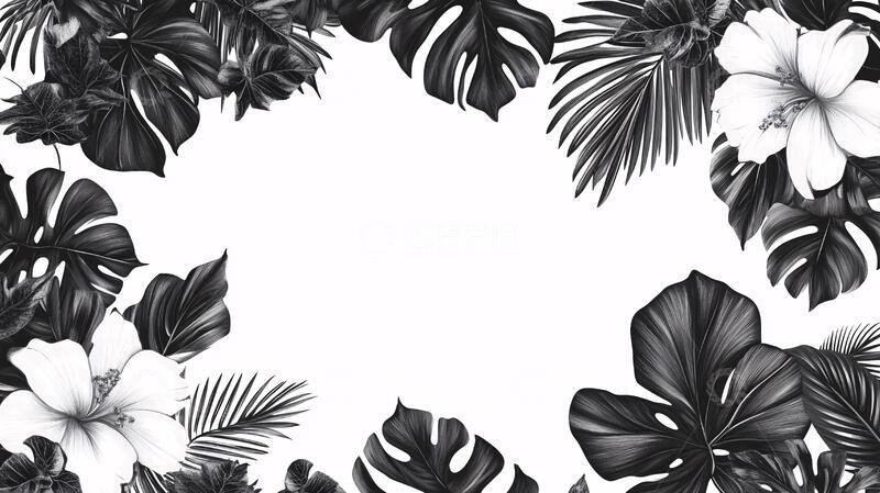 高清大图下载【趣麦麦图】热带植物边框3