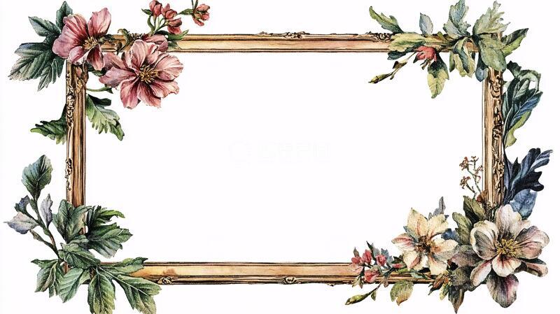 高清大图下载【趣麦麦图】水彩手绘花迎宾牌