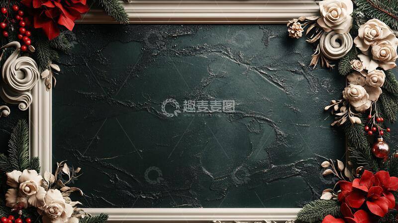 高清大图下载【趣麦麦图】圣诞背景展板花