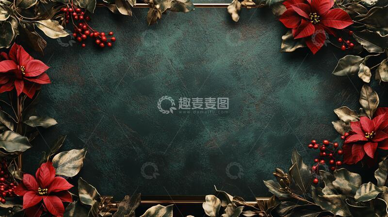 高清大图下载【趣麦麦图】圣诞背景展板花1