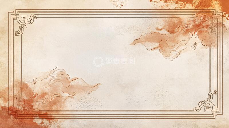 高清大图下载【趣麦麦图】手绘古风轻烟装饰屏