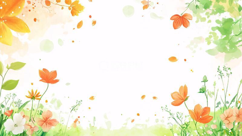 高清大图下载【趣麦麦图】花丛背景图花丛花草手绘