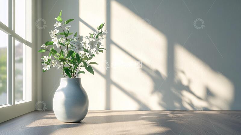高清大图下载【趣麦麦图】窗户旁的花瓶2