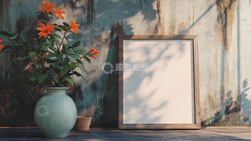 高清大图下载【趣麦麦图】空白木质相框