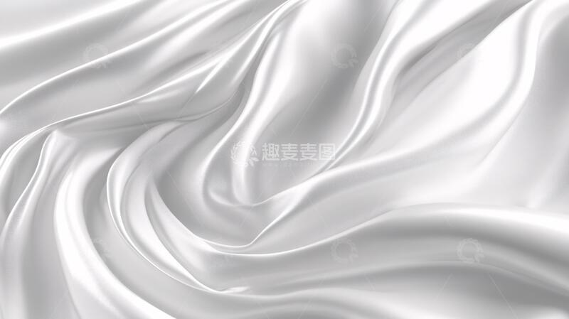 高清大图下载【趣麦麦图】白色真丝白色绸缎褶皱