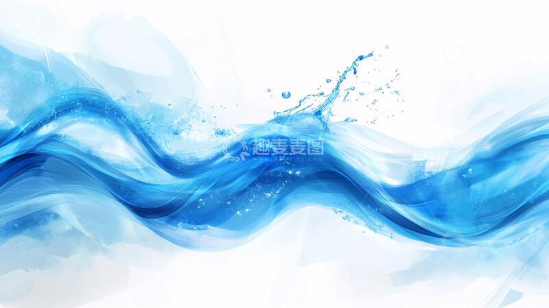 高清大图下载【趣麦麦图】蓝色波纹唯美线条2