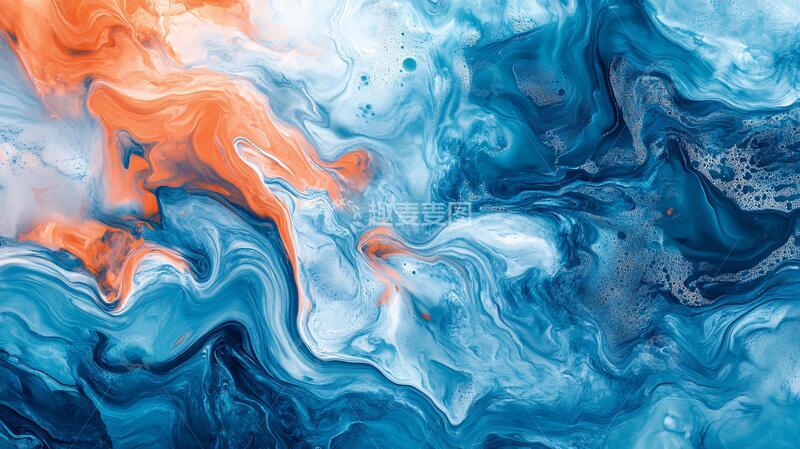 高清大图下载【趣麦麦图】渐变抽象流体装饰画9