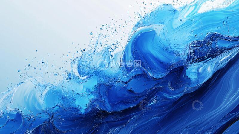 高清大图下载【趣麦麦图】创意水纹流体水纹蓝色