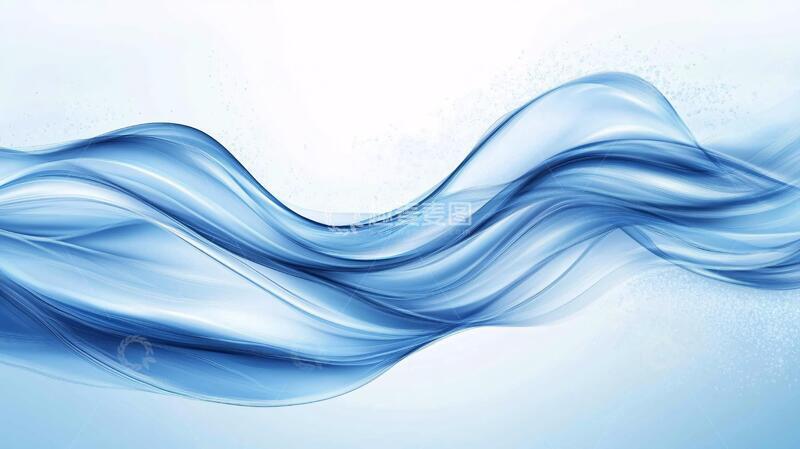 高清大图下载【趣麦麦图】蓝色波纹唯美线条1