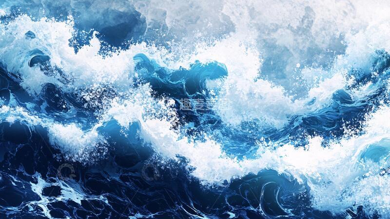 高清大图下载【趣麦麦图】波涛海涛壁画海波海浪1