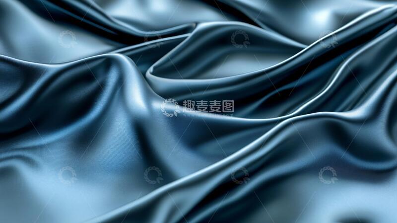 高清大图下载【趣麦麦图】蓝色动感丝绸背景7