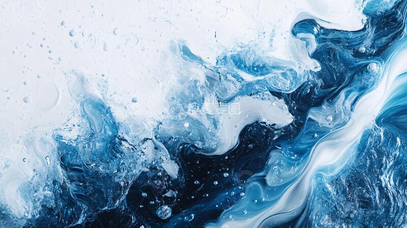 高清大图下载【趣麦麦图】蓝色流体创意抽象画18