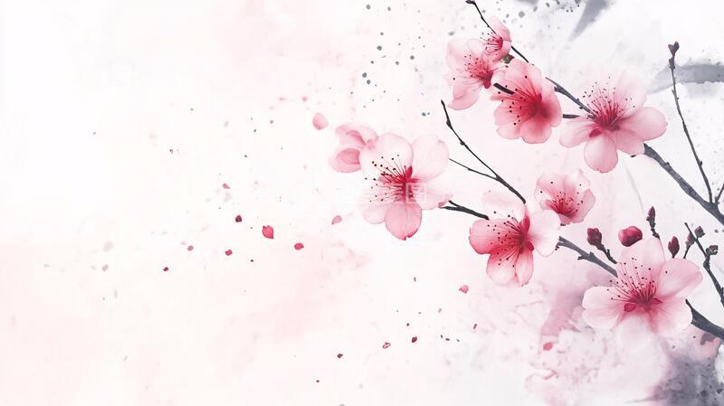 高清大图下载【趣麦麦图】水墨唯美桃花4