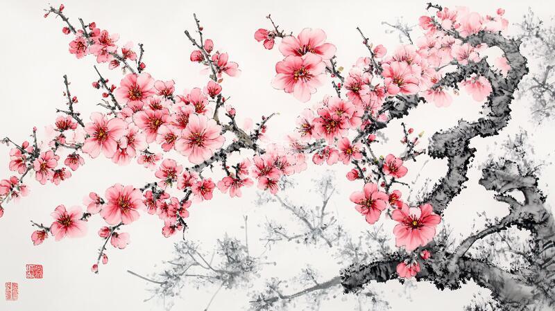 高清大图下载【趣麦麦图】桃花盛开时节