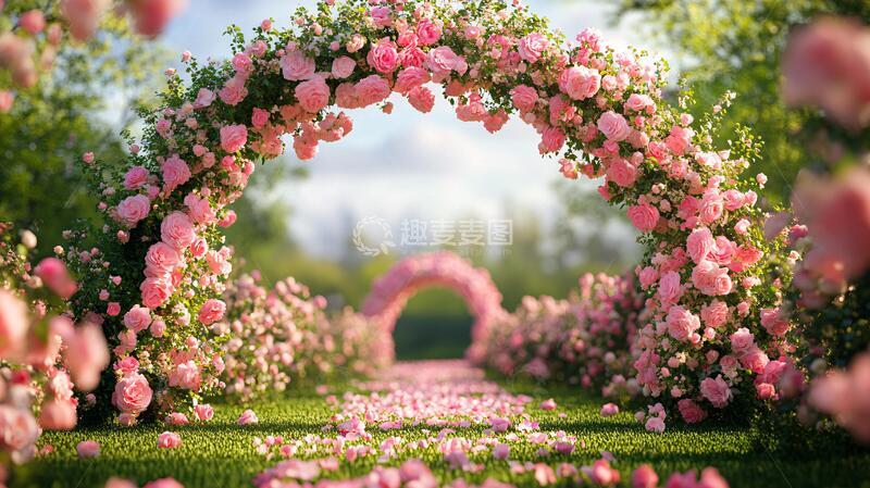 高清大图下载【趣麦麦图】玫瑰花拱门拱门鲜花婚礼