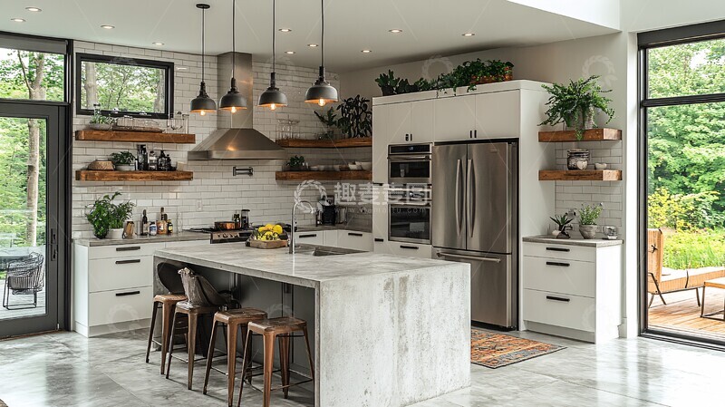 高清大图下载【趣麦麦图】白色橱柜灰色台面19