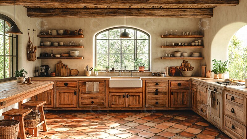 高清大图下载【趣麦麦图】木柜石台灯饰地板1