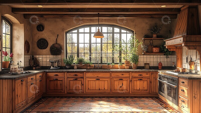 高清大图下载【趣麦麦图】木柜石台花饰厨房7