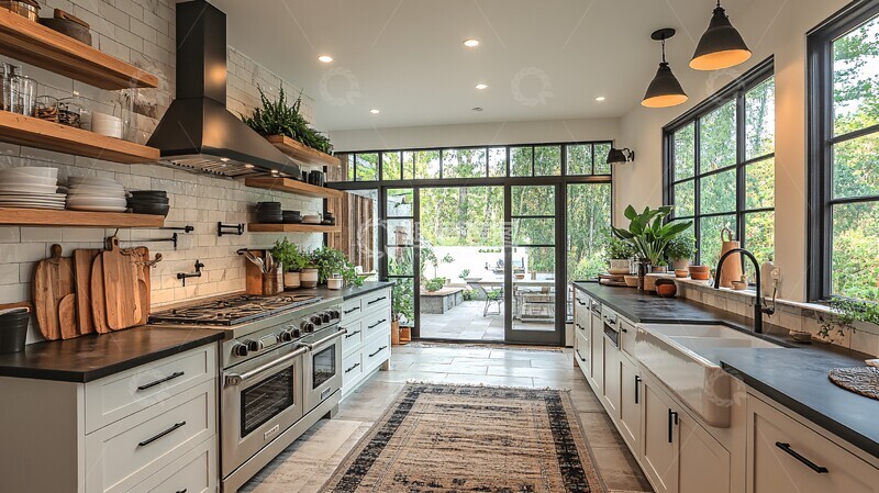 高清大图下载【趣麦麦图】灰色橱柜黑色石台面3