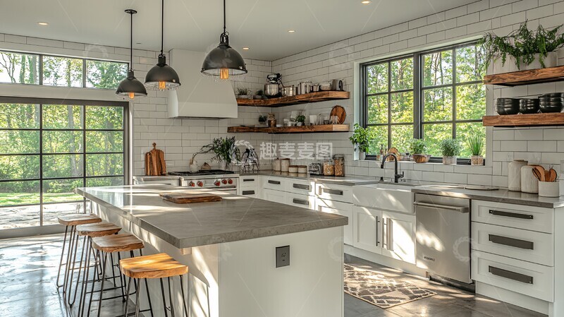 高清大图下载【趣麦麦图】白色橱柜灰色台面11