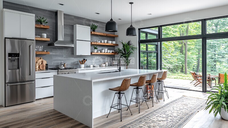 高清大图下载【趣麦麦图】白色橱柜灰色台面10
