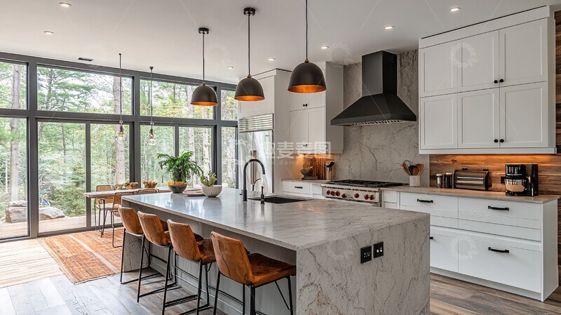 高清大图下载【趣麦麦图】白色橱柜灰色台面9