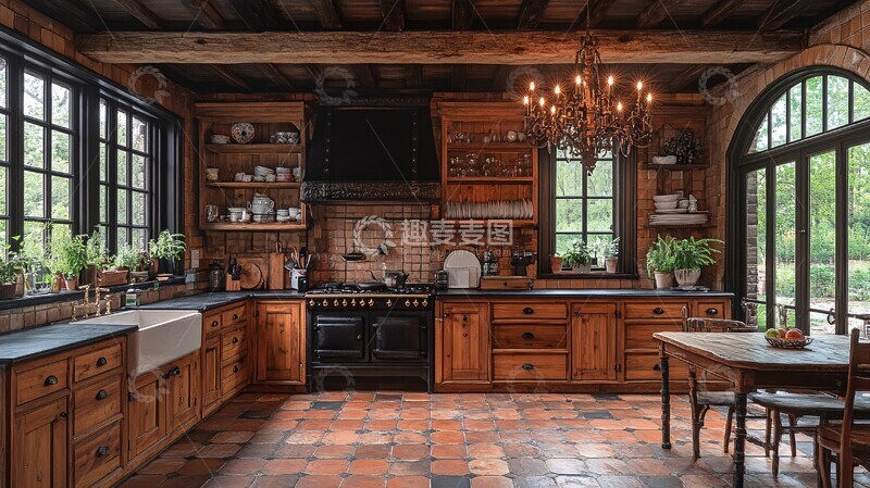 高清大图下载【趣麦麦图】木柜石台老灯饰2