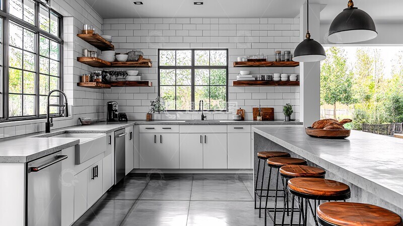 高清大图下载【趣麦麦图】白色橱柜灰色台面8