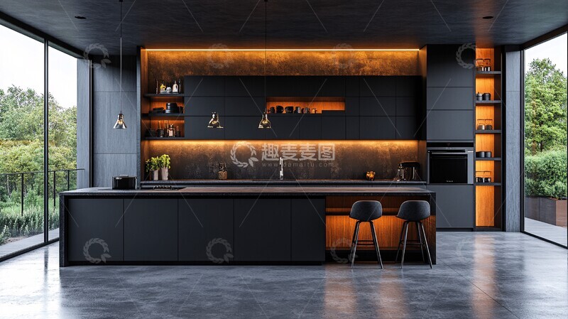 高清大图下载【趣麦麦图】-工业风厨房设计19