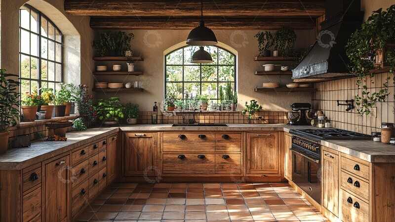 高清大图下载【趣麦麦图】木柜石台灯饰花艺3