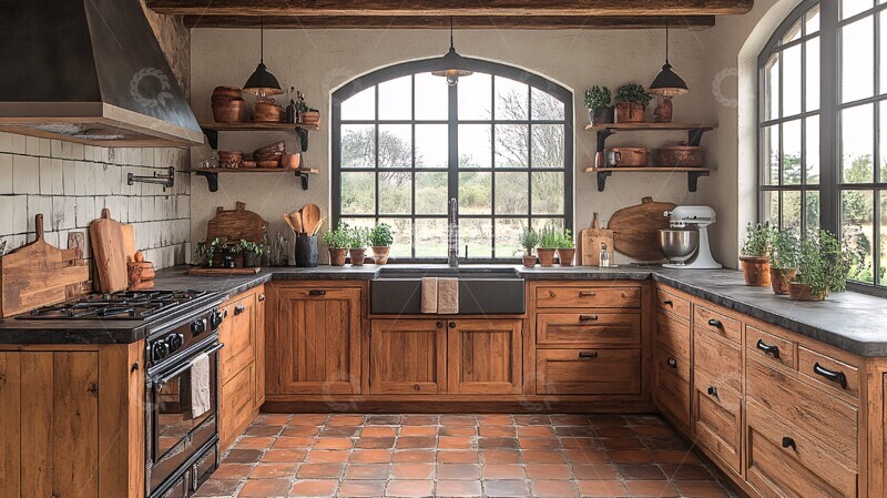 高清大图下载【趣麦麦图】木柜石台灯饰地砖6