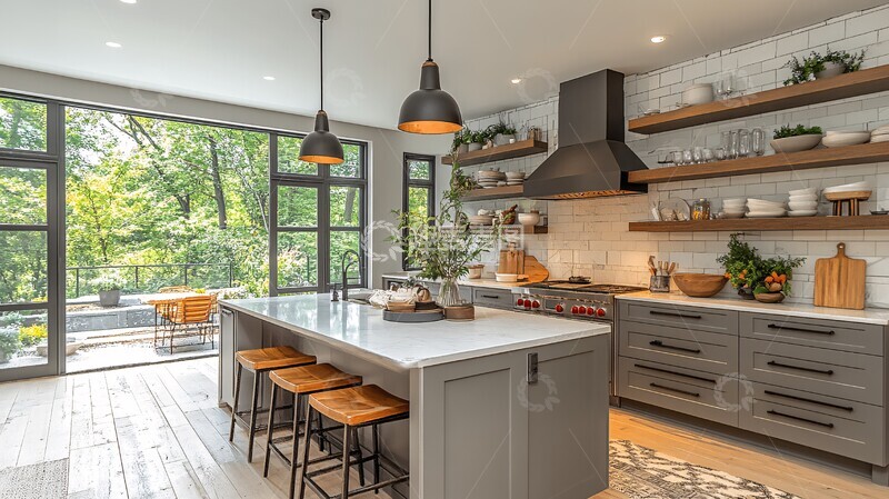 高清大图下载【趣麦麦图】灰色橱柜白色台面9