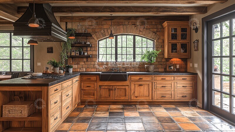 高清大图下载【趣麦麦图】木柜石台灯饰地砖5