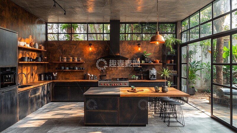 高清大图下载【趣麦麦图】工业风厨房设计15